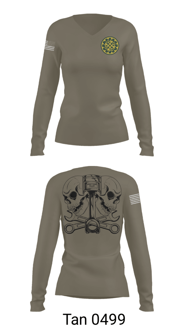 Womens Long Sleeve Vneck Shirt, 46th MP Co, Army, Teamtime, Team time, sublimation, custom sports apparel, team uniforms, spirit wear, spiritwear, sports uniforms, custom shirts, team store, custom team store, fundraiser sports, apparel fundraiser