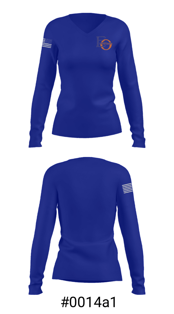 Women's Long Sleeve Vneck Shirt, East Orange County Little League, Baseball, Teamtime, Team time, sublimation, custom sports apparel, team uniforms, spirit wear, spiritwear, sports uniforms, custom shirts, team store, custom team store, fundraiser sports, apparel fundraiser