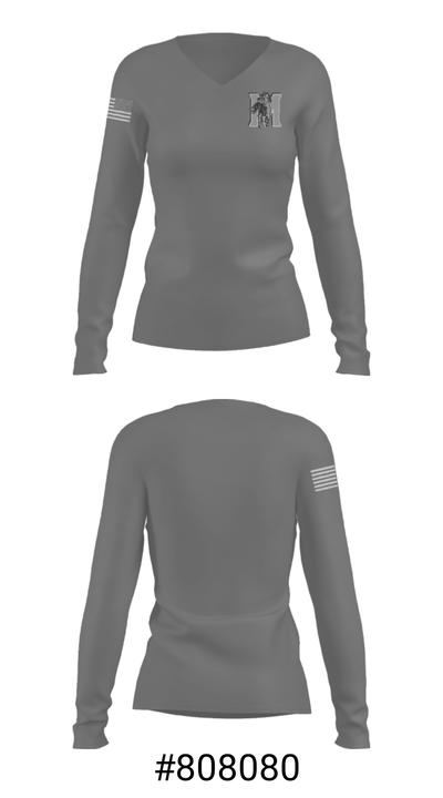 Meade High School Baseball 78796681 Women's Long Sleeve V-neck Shirt - 20