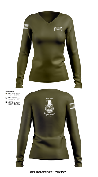 Womens Long Sleeve Vneck Shirt, APSU RANGER CHALLENGE, Army, Teamtime, Team time, sublimation, custom sports apparel, team uniforms, spirit wear, spiritwear, sports uniforms, custom shirts, team store, custom team store, fundraiser sports, apparel fundraiser