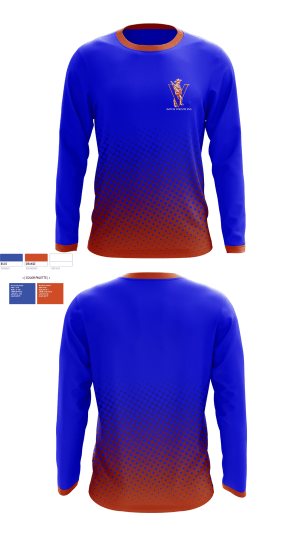 Long Sleeve Rash Guard Shirt, Bowie, Wrestling, Teamtime, Team time, sublimation, custom sports apparel, team uniforms, spirit wear, spiritwear, sports uniforms, custom shirts, team store, custom team store, fundraiser sports, apparel fundraiser