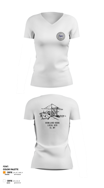 Howland Hook Marine Terminal 56370038 Women's Short Sleeve V-neck Shirt - 2