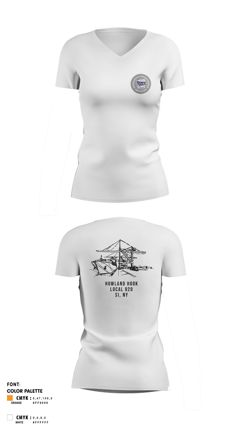 Womens Short Sleeve Vneck Shirt, Howland Hook Marine Terminal, , Teamtime, Team time, sublimation, custom sports apparel, team uniforms, spirit wear, spiritwear, sports uniforms, custom shirts, team store, custom team store, fundraiser sports, apparel fundraiser