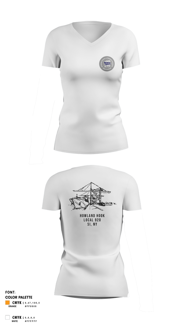 Womens Short Sleeve Vneck Shirt, Howland Hook Marine Terminal, , Teamtime, Team time, sublimation, custom sports apparel, team uniforms, spirit wear, spiritwear, sports uniforms, custom shirts, team store, custom team store, fundraiser sports, apparel fundraiser