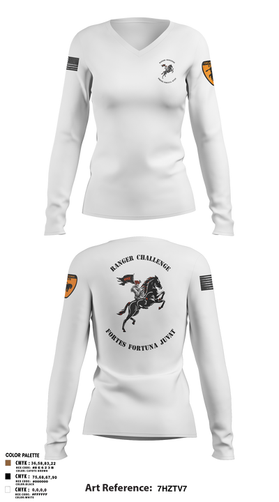 Ranger Challenge 2090684 Women's Long Sleeve V-neck Shirt - 2