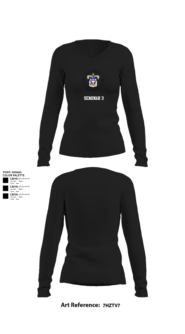 Womens Long Sleeve Vneck Shirt, Seminar 3, Army, Teamtime, Team time, sublimation, custom sports apparel, team uniforms, spirit wear, spiritwear, sports uniforms, custom shirts, team store, custom team store, fundraiser sports, apparel fundraiser