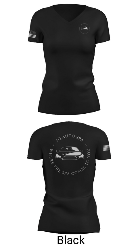 Women's Short Sleeve Vneck Shirt, JQ Auto Spa, , Teamtime, Team time, sublimation, custom sports apparel, team uniforms, spirit wear, spiritwear, sports uniforms, custom shirts, team store, custom team store, fundraiser sports, apparel fundraiser