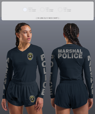 Womens Long Sleeve Vneck Shirt, Las Vegas city marshals, Police, Teamtime, Team time, sublimation, custom sports apparel, team uniforms, spirit wear, spiritwear, sports uniforms, custom shirts, team store, custom team store, fundraiser sports, apparel fundraiser