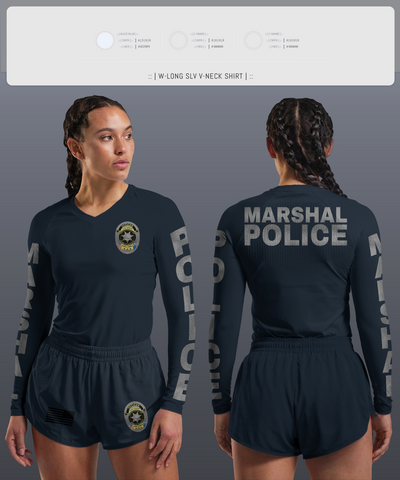 Las Vegas city marshals 28118812 Women's Long Sleeve V-neck Shirt - 4