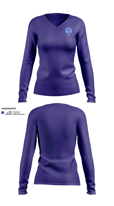 Lucky Palm Lighting 2712167 Women's Long Sleeve V-neck Shirt - 2