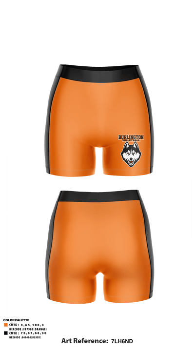 Burlington High School Volleyball 18764299 Women's Compression Shorts - 3