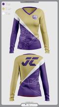 Jacksonville College Cross Country 48639105 Women's Long Sleeve V-neck Shirt - 2