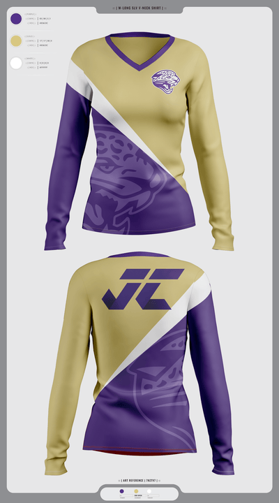 Jacksonville College Cross Country 48639105 Women's Long Sleeve V-neck Shirt - 2