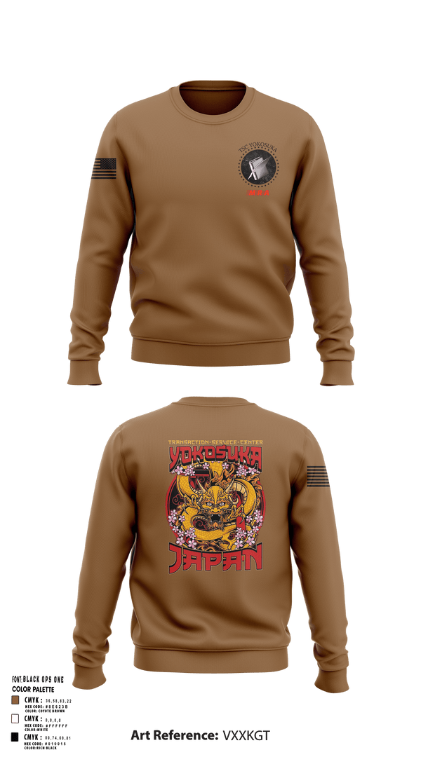 Crew Neck Sweatshirt, Transactional Service Center Yokosuka, Navy, Teamtime, Team time, sublimation, custom sports apparel, team uniforms, spirit wear, spiritwear, sports uniforms, custom shirts, team store, custom team store, fundraiser sports, apparel fundraiser