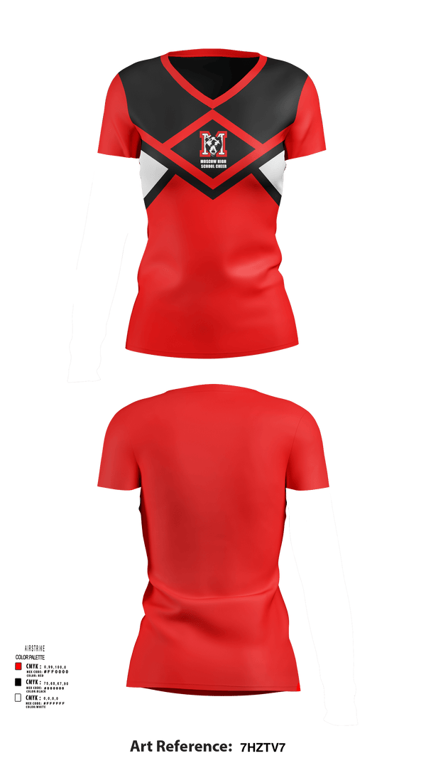 Womens Short Sleeve Vneck Shirt, Moscow High School Cheer, Cheer, Teamtime, Team time, sublimation, custom sports apparel, team uniforms, spirit wear, spiritwear, sports uniforms, custom shirts, team store, custom team store, fundraiser sports, apparel fundraiser
