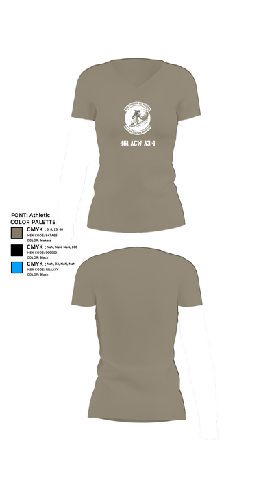 461 ACW A3/4 60764171 Women's Short Sleeve V-neck Shirt - 64