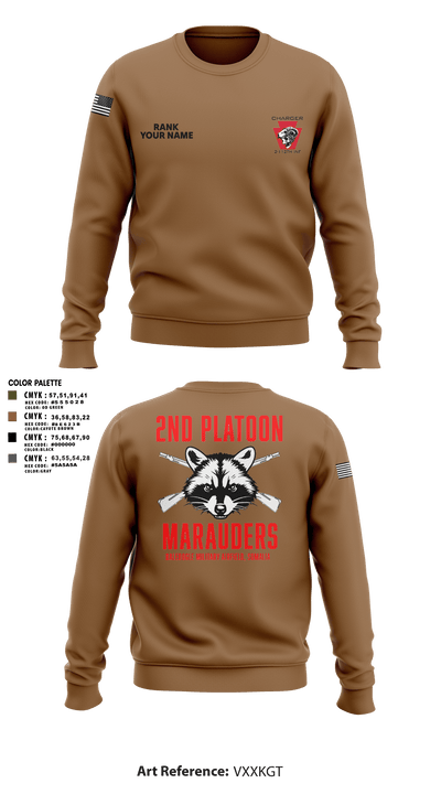 Charger Co. / 2-112th Infantry Battalion 37738588 Crew Neck Sweatshirt - 43
