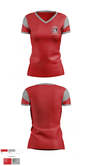 Womens Short Sleeve Vneck Shirt, Deerfield High School Cross Country, Cross Country, Teamtime, Team time, sublimation, custom sports apparel, team uniforms, spirit wear, spiritwear, sports uniforms, custom shirts, team store, custom team store, fundraiser sports, apparel fundraiser