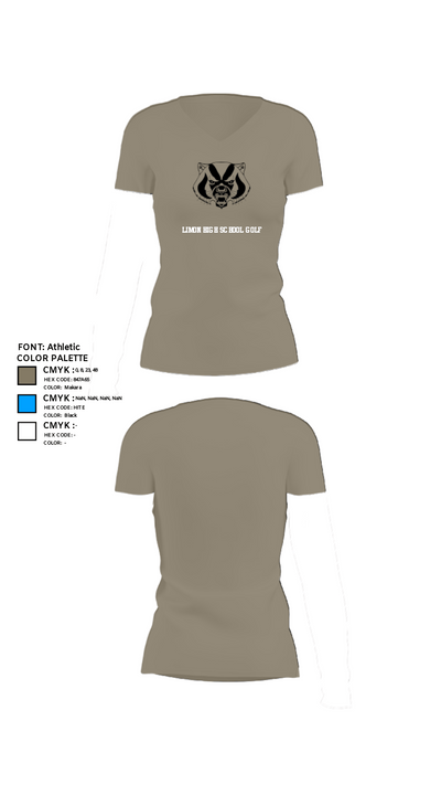 Limon High School Golf 67899310 Women's Short Sleeve V-neck Shirt - 29