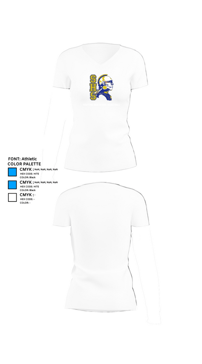 Stafford High School Basketball 81575563 Women's Short Sleeve V-neck Shirt - 18