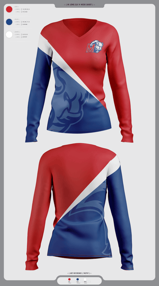 Womens Long Sleeve Vneck Shirt, Madras High School Cross Country, Cross Country, Teamtime, Team time, sublimation, custom sports apparel, team uniforms, spirit wear, spiritwear, sports uniforms, custom shirts, team store, custom team store, fundraiser sports, apparel fundraiser