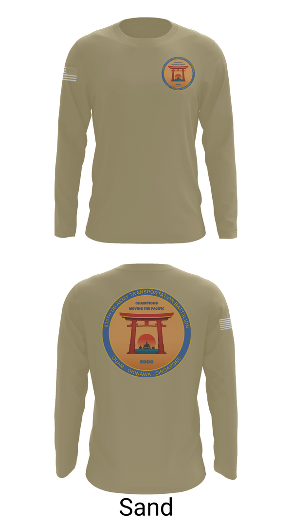 Long Sleeve Performance Shirt, 835th Transportation BN, Army, Teamtime, Team time, sublimation, custom sports apparel, team uniforms, spirit wear, spiritwear, sports uniforms, custom shirts, team store, custom team store, fundraiser sports, apparel fundraiser