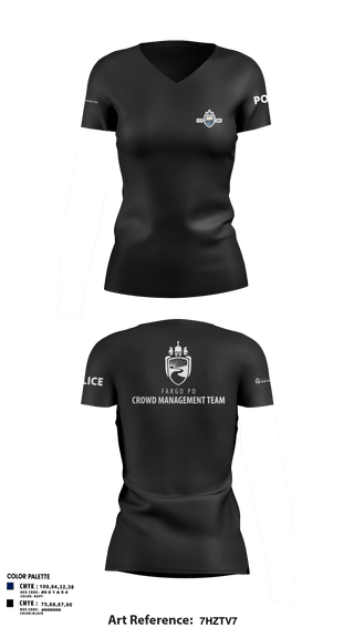 Womens Short Sleeve Vneck Shirt, Fargo PD CMT, Police, Teamtime, Team time, sublimation, custom sports apparel, team uniforms, spirit wear, spiritwear, sports uniforms, custom shirts, team store, custom team store, fundraiser sports, apparel fundraiser