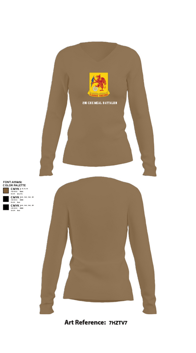 2nd Chemical Battalion 67999442 Women's Long Sleeve V-neck Shirt - 2