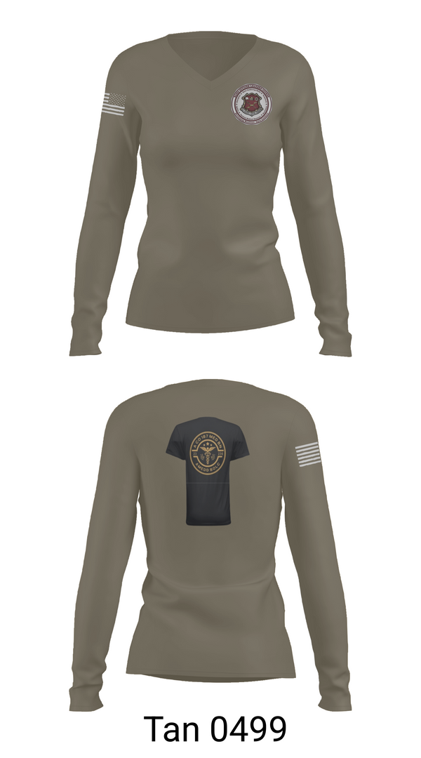 Womens Long Sleeve Vneck Shirt, BOLC 187TH, Army, Teamtime, Team time, sublimation, custom sports apparel, team uniforms, spirit wear, spiritwear, sports uniforms, custom shirts, team store, custom team store, fundraiser sports, apparel fundraiser