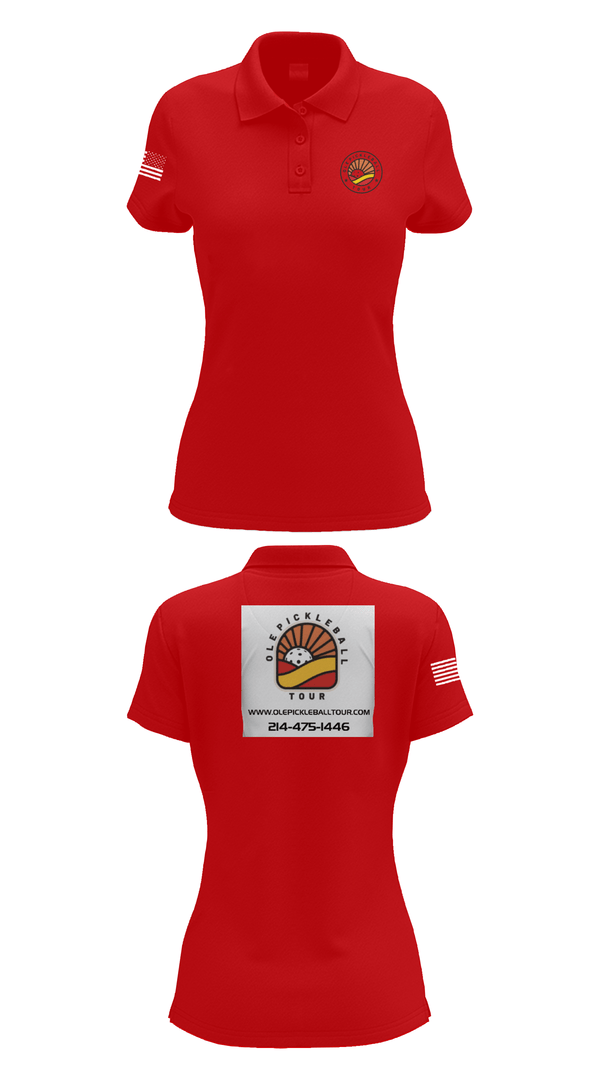 Womens Short Sleeve Performance Polo, Ole Pickleball Tour, , Teamtime, Team time, sublimation, custom sports apparel, team uniforms, spirit wear, spiritwear, sports uniforms, custom shirts, team store, custom team store, fundraiser sports, apparel fundraiser