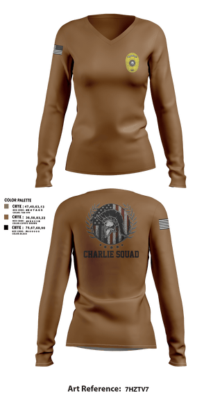 Womens Long Sleeve Vneck Shirt, Charlie SquadCharlie SquadCNT (Crisis Negotiation Team), Police, Teamtime, Team time, sublimation, custom sports apparel, team uniforms, spirit wear, spiritwear, sports uniforms, custom shirts, team store, custom team store, fundraiser sports, apparel fundraiser