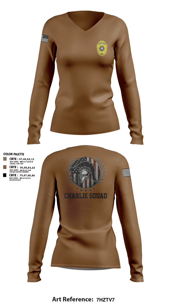 Womens Long Sleeve Vneck Shirt, Charlie SquadCharlie SquadCNT (Crisis Negotiation Team), Police, Teamtime, Team time, sublimation, custom sports apparel, team uniforms, spirit wear, spiritwear, sports uniforms, custom shirts, team store, custom team store, fundraiser sports, apparel fundraiser