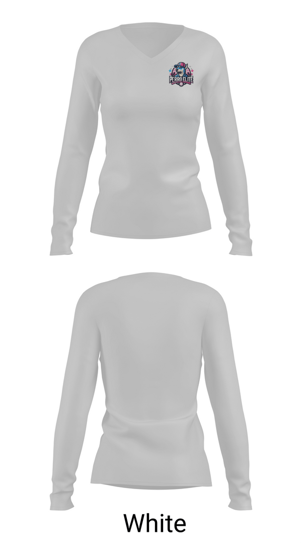 Womens Long Sleeve Vneck Shirt, PERRO ELITE, Baseball, Teamtime, Team time, sublimation, custom sports apparel, team uniforms, spirit wear, spiritwear, sports uniforms, custom shirts, team store, custom team store, fundraiser sports, apparel fundraiser