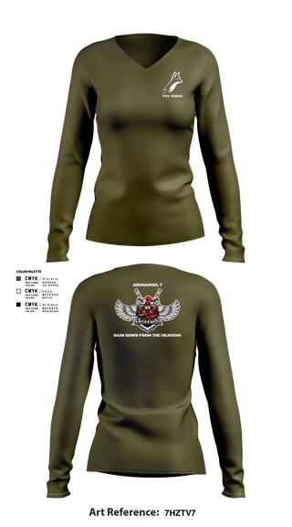 Womens Long Sleeve Vneck Shirt, Fox troop, Army, Teamtime, Team time, sublimation, custom sports apparel, team uniforms, spirit wear, spiritwear, sports uniforms, custom shirts, team store, custom team store, fundraiser sports, apparel fundraiser