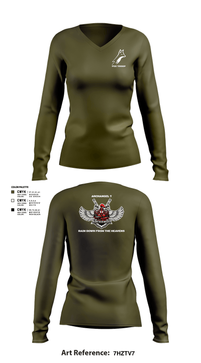 Fox troop 31876072 Women's Long Sleeve V-neck Shirt - 10