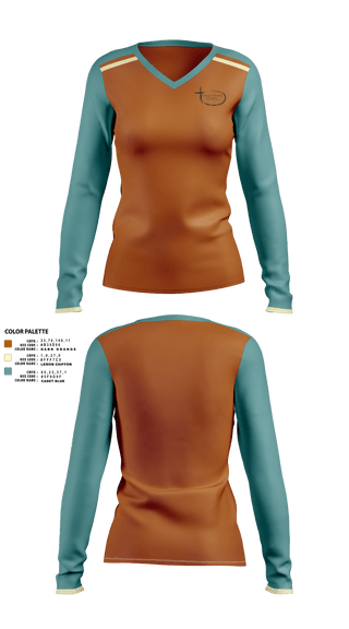 Womens Long Sleeve Vneck Shirt 1, 106 Emergency Management, , Teamtime, Team time, sublimation, custom sports apparel, team uniforms, spirit wear, spiritwear, sports uniforms, custom shirts, team store, custom team store, fundraiser sports, apparel fundraiser