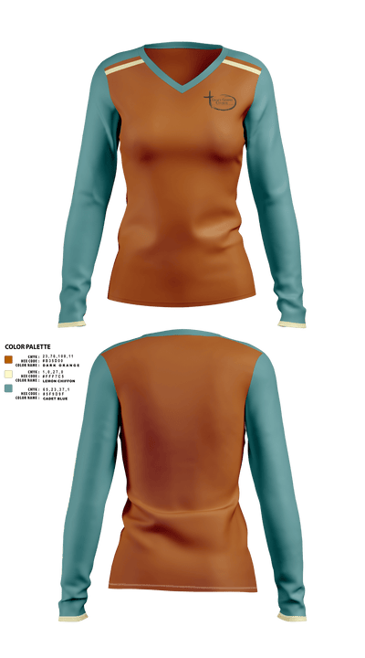 106 Emergency Management 35910361 Women's Long Sleeve V-neck Shirt -1 1