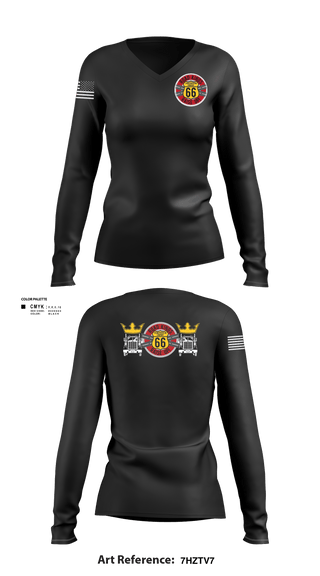 Women's Long Sleeve Vneck Shirt, 66TH TC, Army, Teamtime, Team time, sublimation, custom sports apparel, team uniforms, spirit wear, spiritwear, sports uniforms, custom shirts, team store, custom team store, fundraiser sports, apparel fundraiser