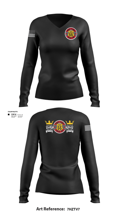 66TH TC 94065501 Women's Long Sleeve V-neck Shirt - 2