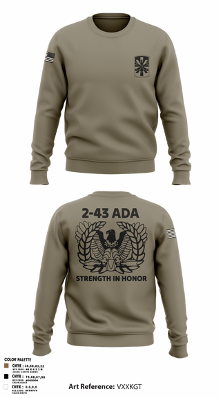 Crew Neck Sweatshirt, 2/43 ADA, Army, Teamtime, Team time, sublimation, custom sports apparel, team uniforms, spirit wear, spiritwear, sports uniforms, custom shirts, team store, custom team store, fundraiser sports, apparel fundraiser