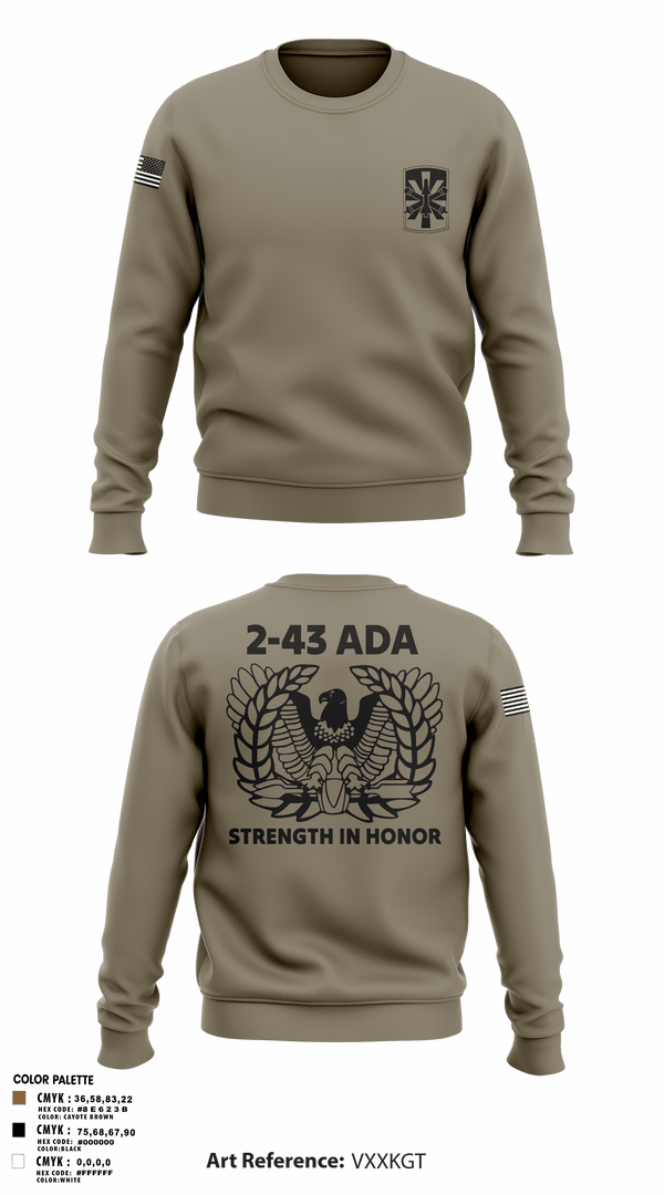 Crew Neck Sweatshirt, 2/43 ADA, Army, Teamtime, Team time, sublimation, custom sports apparel, team uniforms, spirit wear, spiritwear, sports uniforms, custom shirts, team store, custom team store, fundraiser sports, apparel fundraiser