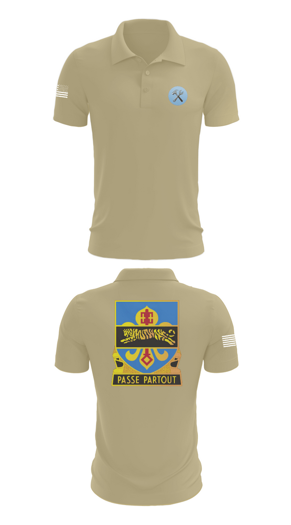 Short Sleeve Performance Polo, HHD, 415th Military Intelligence Battalion, National Guard, Teamtime, Team time, sublimation, custom sports apparel, team uniforms, spirit wear, spiritwear, sports uniforms, custom shirts, team store, custom team store, fundraiser sports, apparel fundraiser