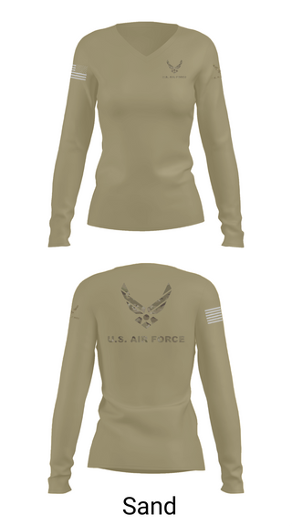 Womens Long Sleeve Vneck Shirt, Wings, Air Force, Teamtime, Team time, sublimation, custom sports apparel, team uniforms, spirit wear, spiritwear, sports uniforms, custom shirts, team store, custom team store, fundraiser sports, apparel fundraiser