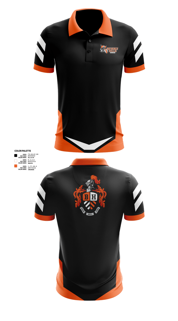 Short Sleeve Performance Polo, Beverly Hills High School Band, Spirit Store, Teamtime, Team time, sublimation, custom sports apparel, team uniforms, spirit wear, spiritwear, sports uniforms, custom shirts, team store, custom team store, fundraiser sports, apparel fundraiser