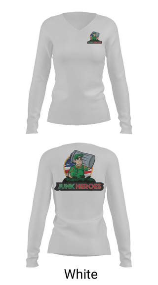 Women's Long Sleeve Vneck Shirt, Junk Heroes, , Teamtime, Team time, sublimation, custom sports apparel, team uniforms, spirit wear, spiritwear, sports uniforms, custom shirts, team store, custom team store, fundraiser sports, apparel fundraiser