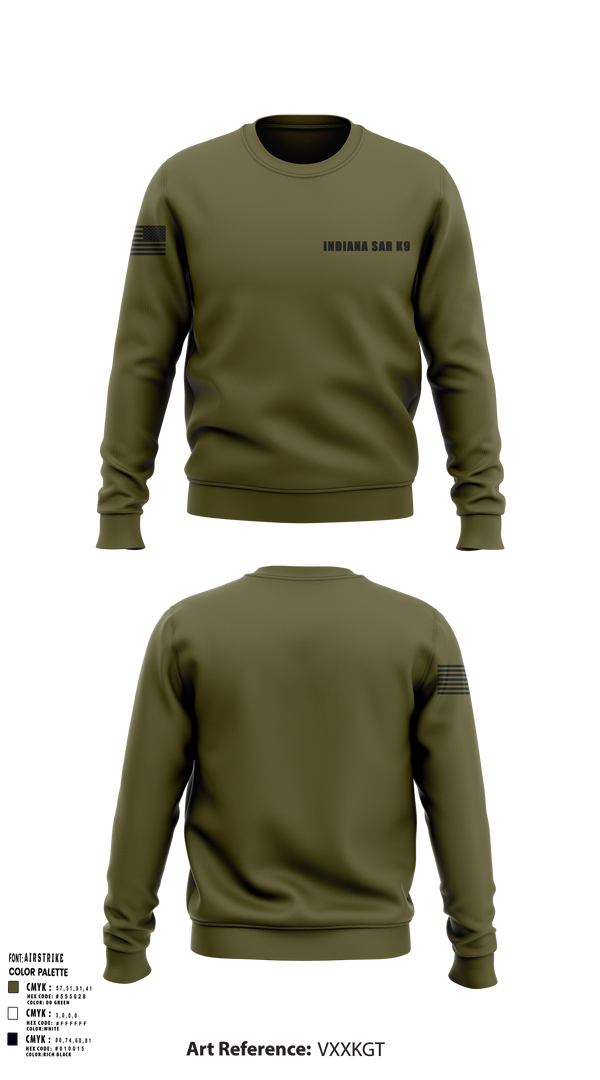 Crew Neck Sweatshirt, Indiana SAR K9, , Teamtime, Team time, sublimation, custom sports apparel, team uniforms, spirit wear, spiritwear, sports uniforms, custom shirts, team store, custom team store, fundraiser sports, apparel fundraiser