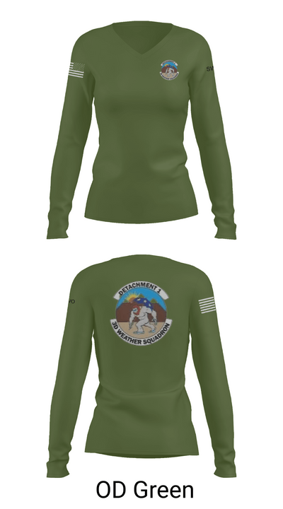 Detachment 1, 3rd Combat Weather Sqd 68533105 Women's Long Sleeve V-neck Shirt -1 57