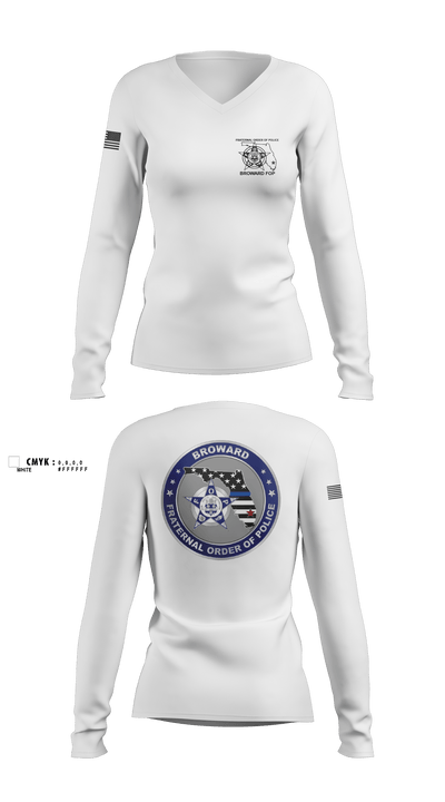 Broward Fraternal Order of Police 91005967 Women's Long Sleeve V-neck Shirt - 4