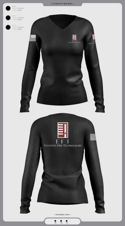 Elevated Fire Technologies Inc 48012343 Women's Long Sleeve V-neck Shirt - 1