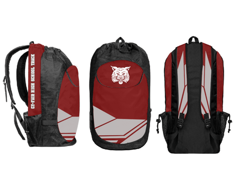 Gear Bag, Cy-Fair High School Track, Track & Field, Teamtime, Team time, sublimation, custom sports apparel, team uniforms, spirit wear, spiritwear, sports uniforms, custom shirts, team store, custom team store, fundraiser sports, apparel fundraiser